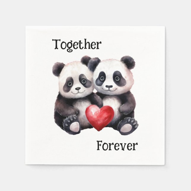 Together Froever Panda pair  Napkin (Front)
