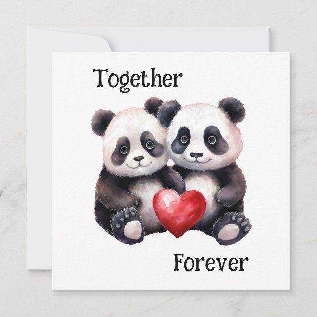 Together Froever Panda pair  Save The Date (Front)
