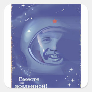 Together in the universe! square sticker