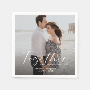 Together is my Favourite Place Photo Engagement Napkin