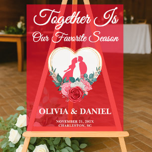  Together is Our Favorite Season   Autumn Wedding Acrylic Sign