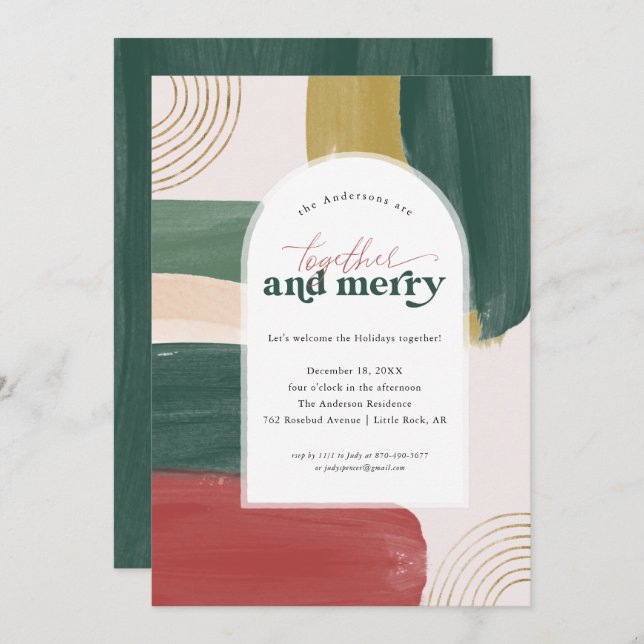 Together & Merry | Modern Christmas Party Invitation (Front/Back)