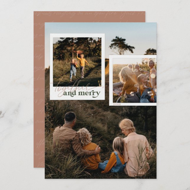 Together & Merry | Nostalgic Five Photo Christmas  (Front/Back)