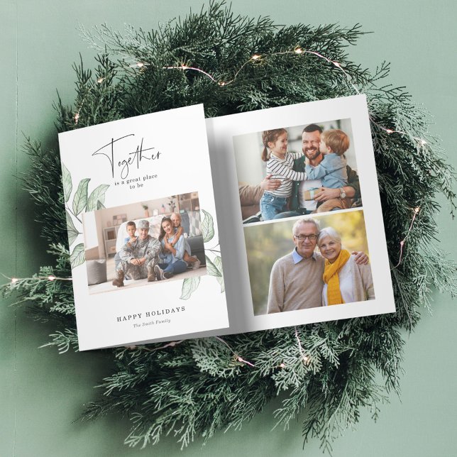 Together Multi Photo Gallery Christmas Tri-Fold Holiday Card (Creator Uploaded)