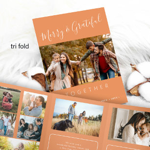 Together multi photo year in review Tri-Fold holiday card
