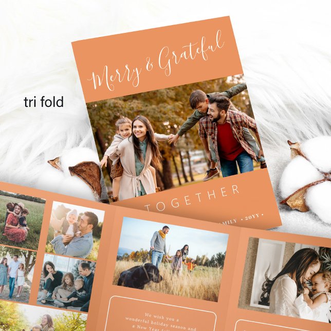 Together multi photo year in review Tri-Fold holiday card (Creator Uploaded)