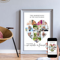 Together Personalised Love Heart 11 Photo Collage