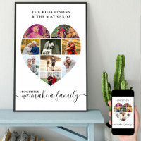Together Personalised Love Heart 9 Photo Collage
