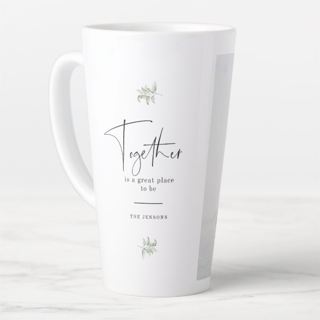 Together Quote Family Photo Latte Mug (Left Angle)