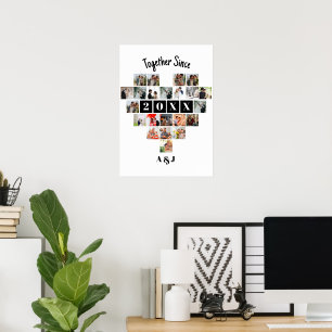 Together Since Year 22 Heart Photo Collage Couple Poster