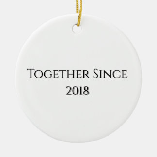 Together Since Year Modern Porsonalized Couple Ceramic Tree Decoration