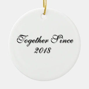 Together Since Year Personalised Couple Design Ceramic Tree Decoration