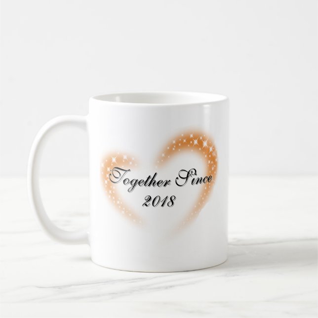 Together Since Year Personalised Couple Design Coffee Mug (Left)