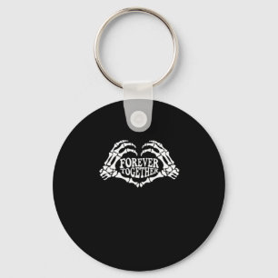 Together Skeleton Hands Form Heart Classic Style Key Ring