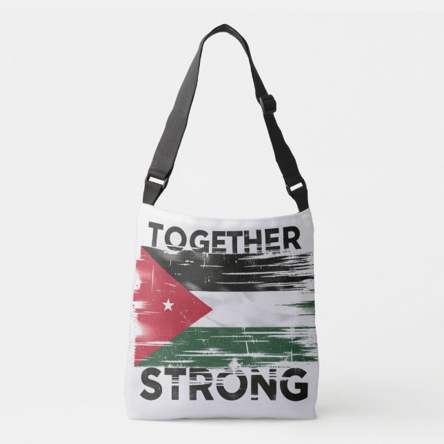 Together Strong Support Palestine Crossbody Bag (Front)