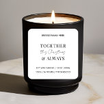 Together This Christmas & Always Candle  Square Sticker<br><div class="desc">Celebrate love and togetherness this holiday season with the Together This Christmas & Always Candle Label. Designed with a modern minimal look and elegant typography, this label is perfect for couples’ gifts, holiday weddings, anniversaries, or simply adding a heartfelt touch to your seasonal candles. A timeless choice for festive branding...</div>