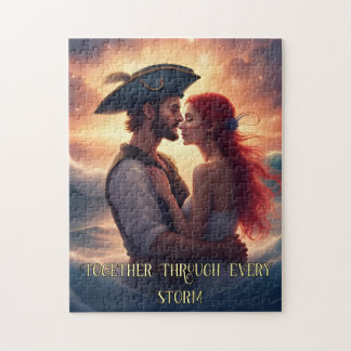 Together Through Every Storm Romantic Pirate Jigsaw Puzzle
