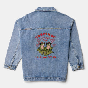 Together Until We Croak, Cute Howdy Frogs Denim Jacket