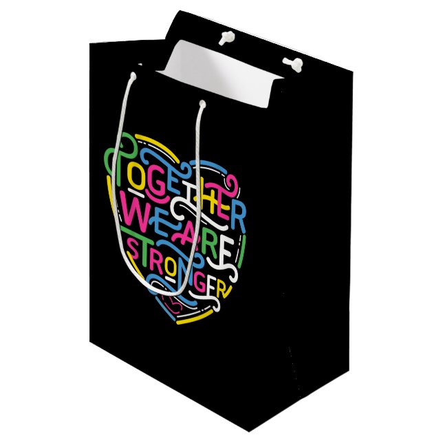 Together We Are Stronger Medium Gift Bag (Front Angled)