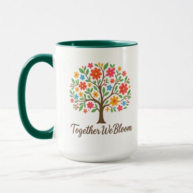 Together We Bloom Floral Mug (Left)