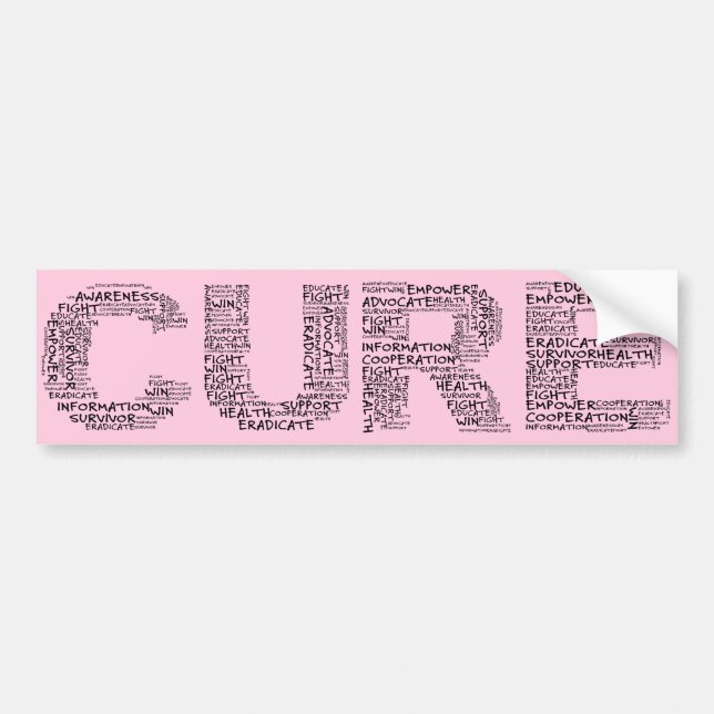 Together We Can Find a Cure (Black Text) Bumper Sticker (Front)