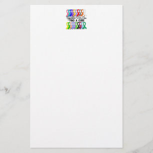 Together We Can Find A Cure CANCER RIBBONS Stationery
