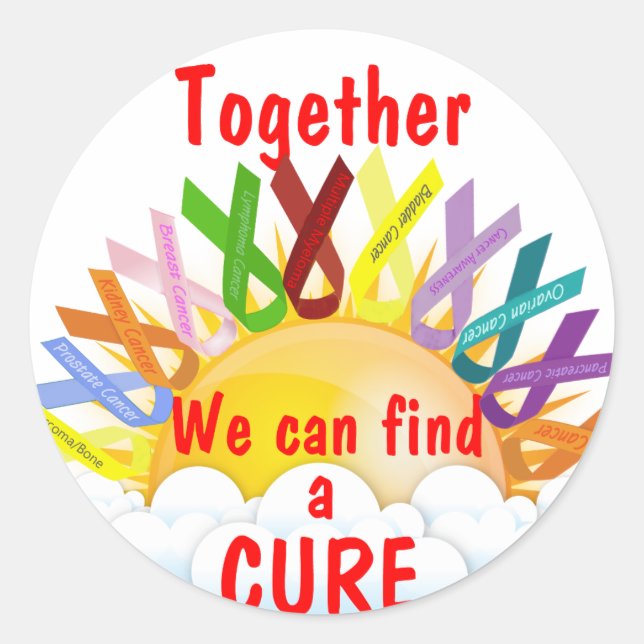 Together we can find a CURE Classic Round Sticker (Front)