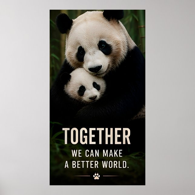 🐼 Together We Can Make A Better World 🌎 Poster (Front)