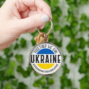 TOGETHER WE CAN STAND WITH UKRAINE BLUE YELLOW KEY RING