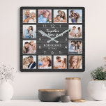 Together We Have It All Quote Family Photo Black Square Wall Clock<br><div class="desc">Easily create your own personalised black wooden plank elegant style wall clock with your custom photos. The design also features a beautiful handwritten script quote: "Together we have it all". For best results,  crop the images to square - with the focus point in the centre - before uploading.</div>