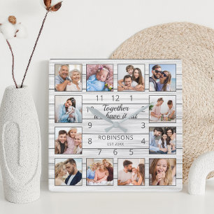 Together We Have It All Quote Family Photo White Square Wall Clock