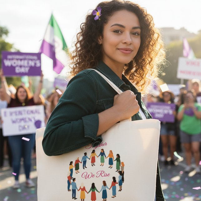 Together We Rise International Women’s Day  Large Tote Bag (Creator Uploaded)