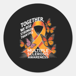 Together We Rise Multiple Sclerosis Awareness Oran Classic Round Sticker