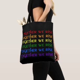 Together We Rise Rainbow Pride Tote Bag