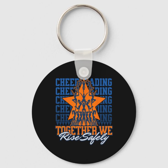 Together We Rise Safely - Cheerleading Safety Awar Key Ring (Front)