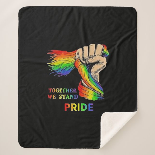 Together We Stand Pride! Sherpa Blanket (Front)