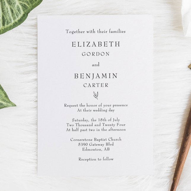 Together with their Families Elegant Minimalist Invitation (Creator Uploaded)