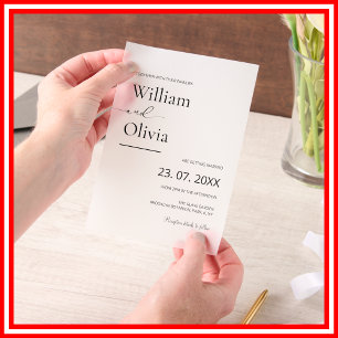 Together With Their Families Elegant Wedding Vellum Invitations