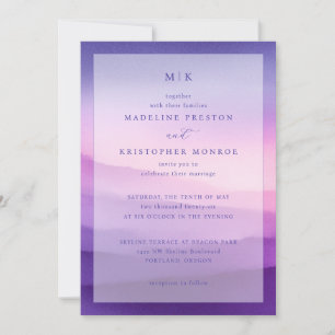 Together with their families Lavender Gradient Ser Invitation