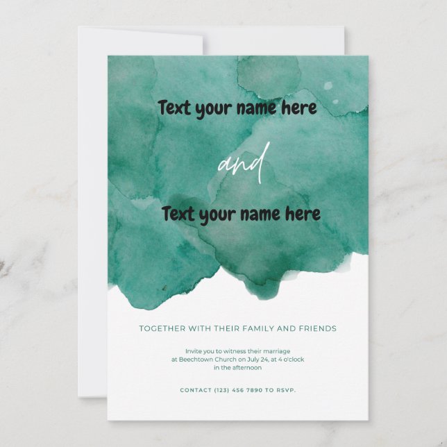 Together with their family and friends invitation (Front)