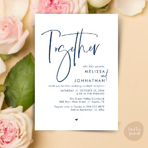 Together with their parents, Wedding Reception Invitation