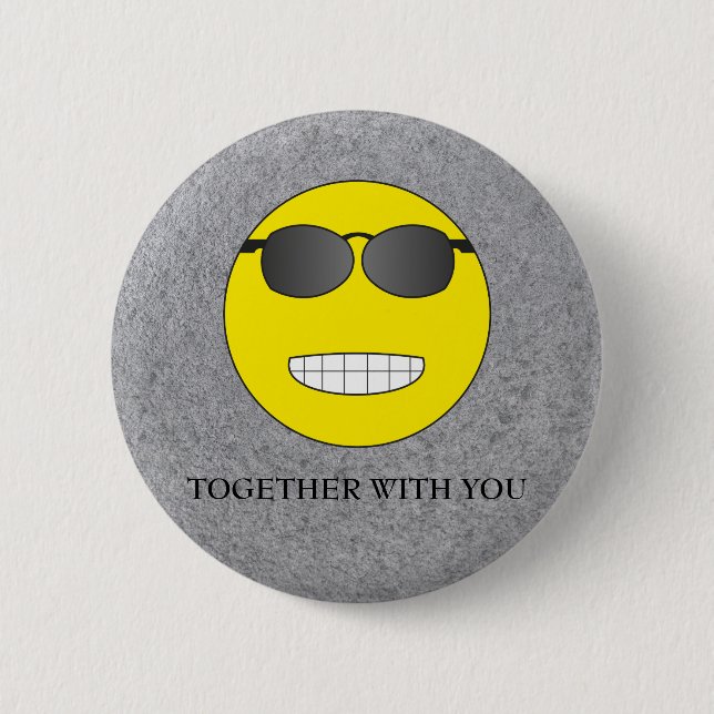 Together with you 6 cm round badge (Front)