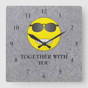 Together with you square wall clock