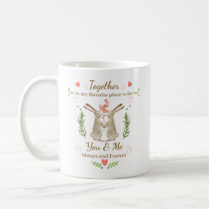 Together You & Me Mug - Cute Bunny Couple Mug