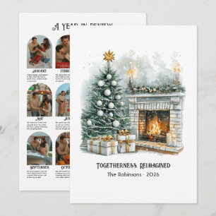 Togetherness Reimagined Watercolor Year in Review Holiday Card