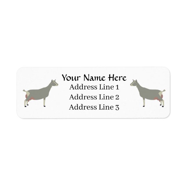 Toggenburg Dairy Goat Return Address Label (Front)