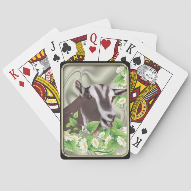 Toggenburg Dwarf Goat Daisies Bicycle® Playing Car Playing Cards (Back)