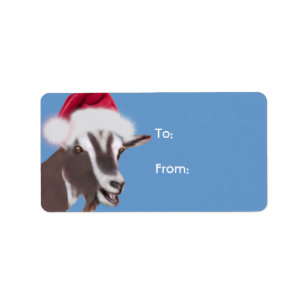 Toggenburg Goat  Santa Goat Christmas Gift Tag