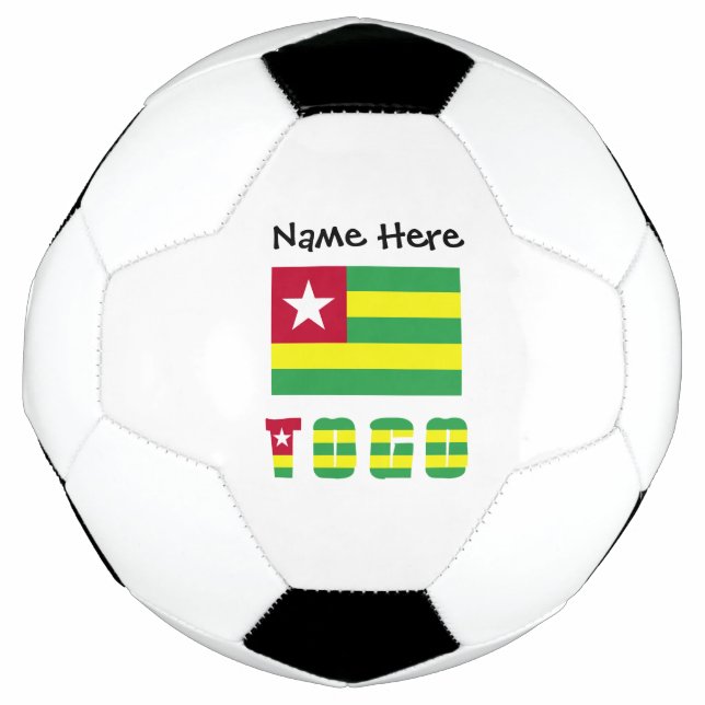 Togo and Togolese Flag Personalised  Soccer Ball (Front)