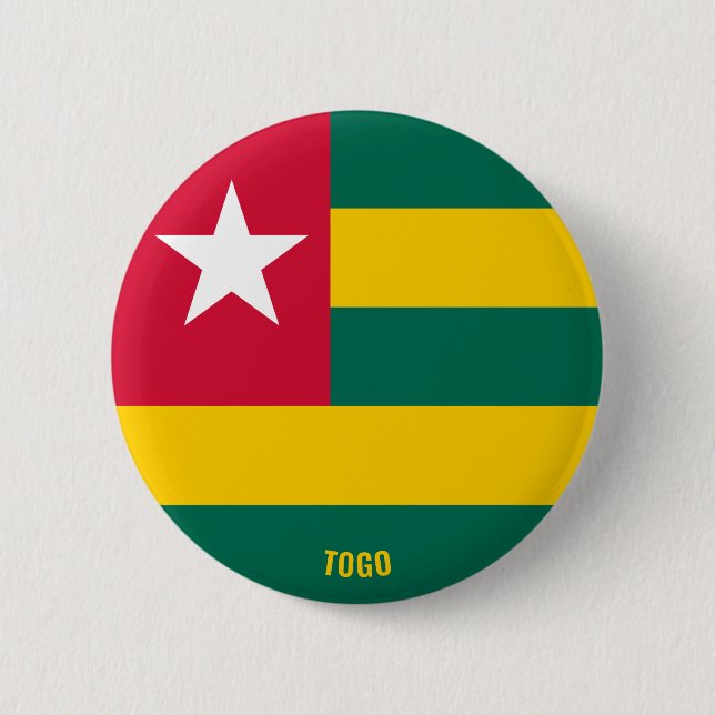 Togo Flag Cute Patriotic 6 Cm Round Badge (Front)